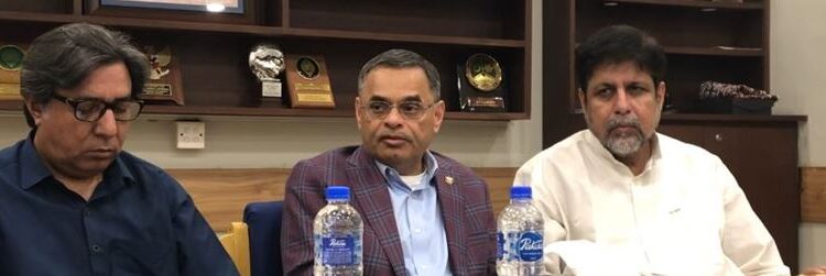 ہیوسٹن کراچی سسٹر سٹی ایسوسی ایشن کے صدر سعید شیخ ، کراچی پریس کلب کے مہمان