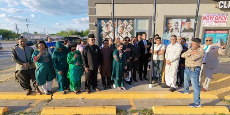 Pakistan Resolution Day Celebrated in Houston with Flag Hoisting Ceremony